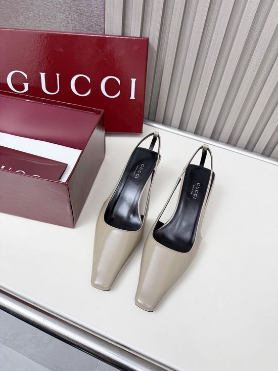 Gucci Versatile Sheepskin Kitten Heel Two-Way Dress Shoes