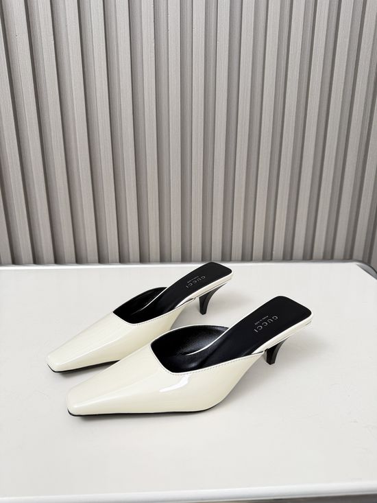 Gucci Convertible Sheepskin Kitten Heel Office Dress Shoes