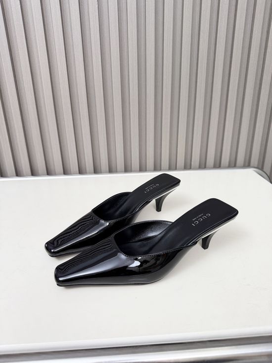 Gucci Convertible Sheepskin Kitten Heel Office Dress Shoes