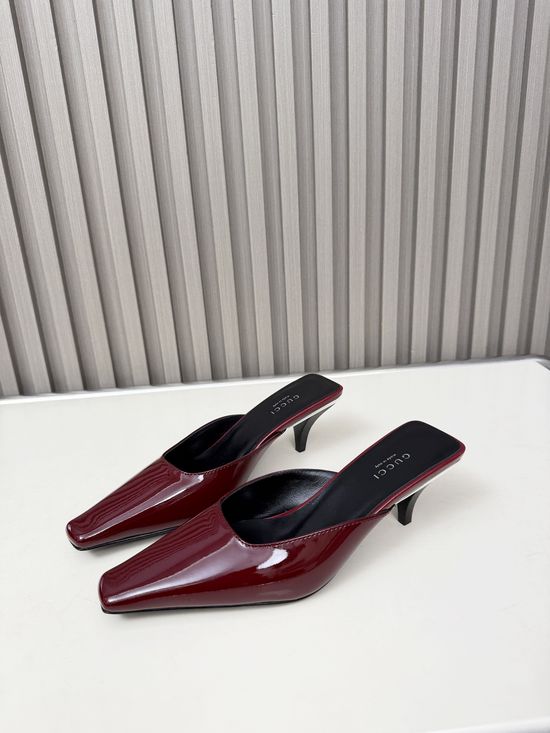 Gucci Convertible Sheepskin Kitten Heel Office Dress Shoes