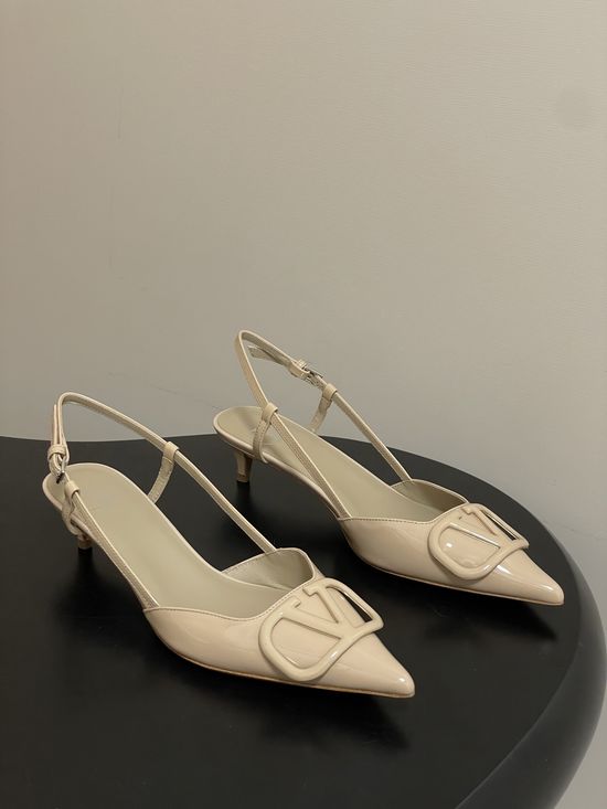 Valentino Elegant V-Logo High Heels with Platinum Accents