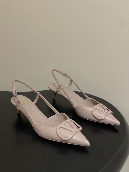 Valentino Elegant V-Logo High Heels with Platinum Accents