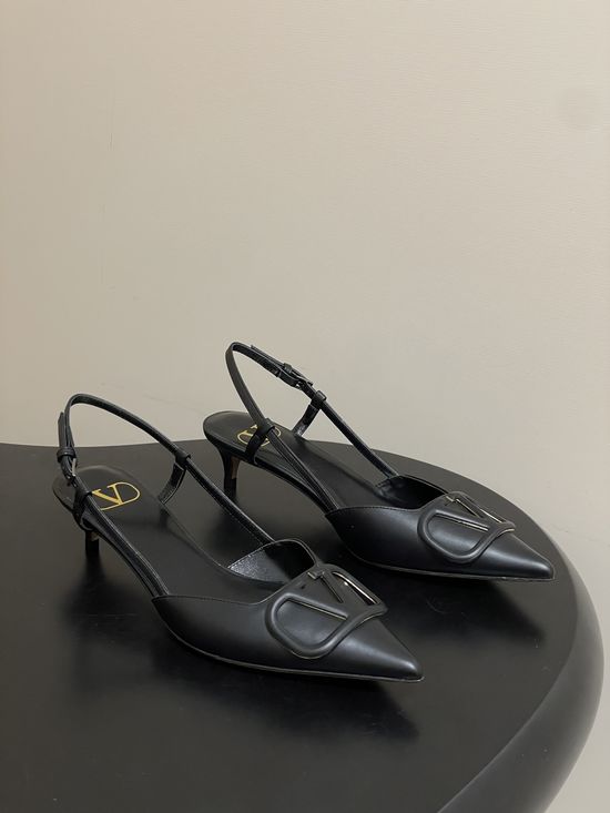 Valentino Elegant V-Logo High Heels with Platinum Accents