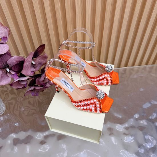 Jimmy Choo Pearl Rhinestone Pointed Toe Stiletto Evening Heels