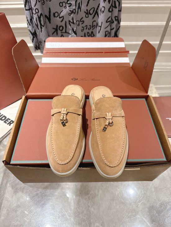Loro Piana Soft Leather Slip-on Lightweight Breathable Comfortable Mules