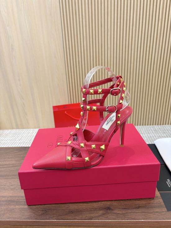 Valentino Pyramid Stud Slingback High Heel Sandals