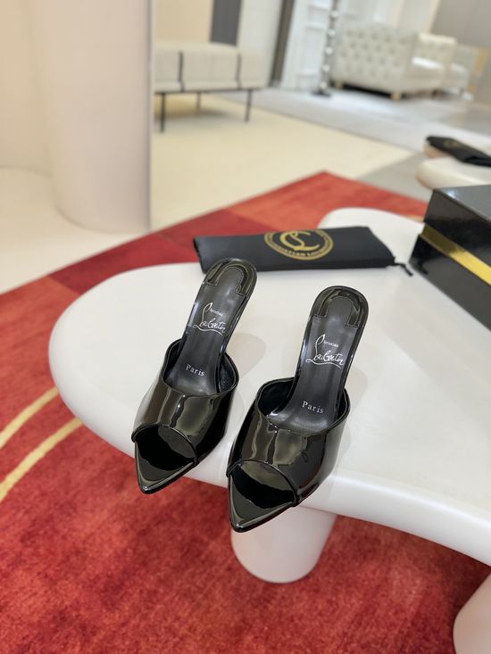 Christian Louboutine Pointed Toe Slip On Stiletto Heel Mules