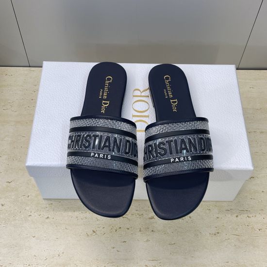Christian Dior Custom TPU Flat Slip-On Sandals with Round Toe
