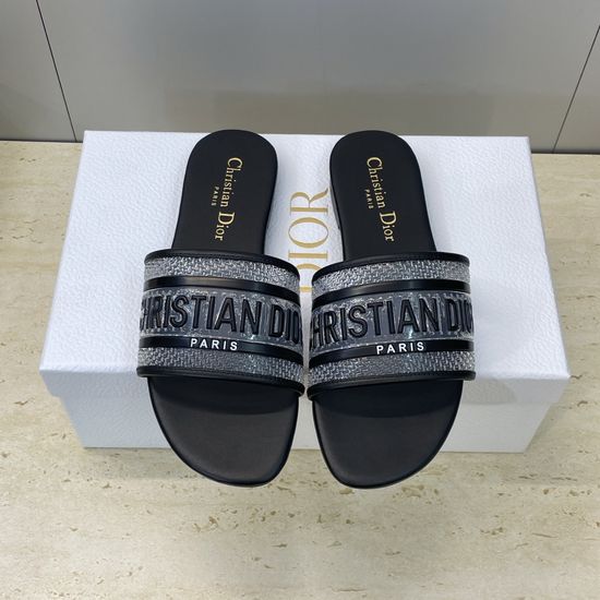 Christian Dior Custom TPU Flat Slip-On Sandals with Round Toe