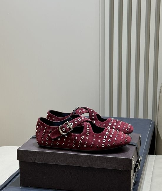 Alaia Suede Mary Jane Flats Comfortable Versatile Classic Style
