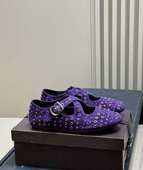 Alaia Suede Mary Jane Flats Comfortable Versatile Classic Style