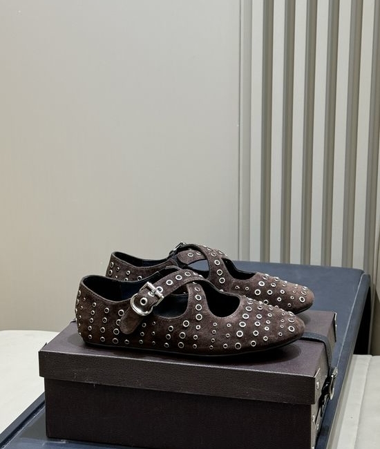 Alaia Suede Mary Jane Flats Comfortable Versatile Classic Style