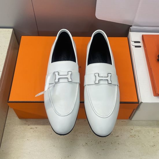 Hermes Color Block Low Heel Mary Jane Loafer Flats