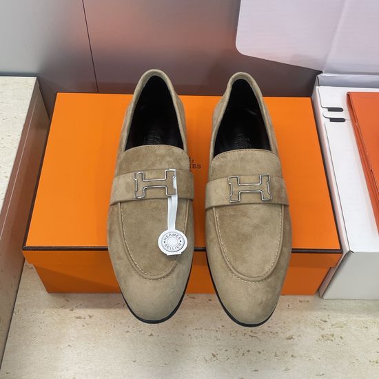 Hermes Color Block Low Heel Mary Jane Loafer Flats