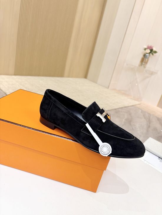 Hermes Premium Sheepskin Leather Sole Formal Casual Shoes