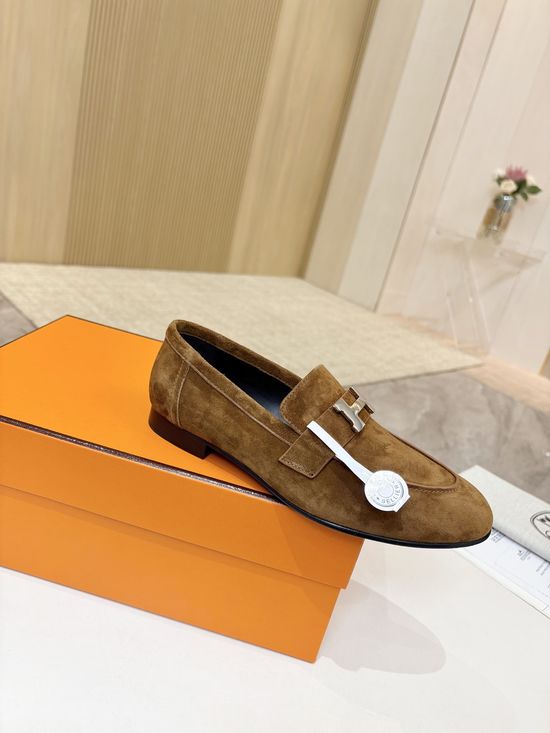 Hermes Premium Sheepskin Leather Sole Formal Casual Shoes