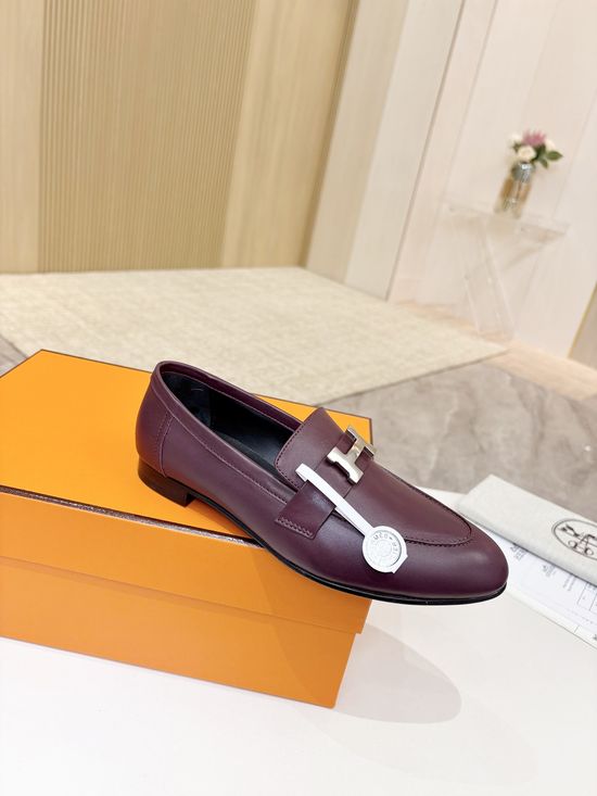 Hermes Premium Sheepskin Leather Sole Formal Casual Shoes