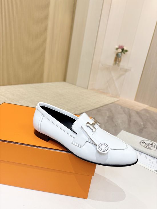 Hermes Premium Sheepskin Leather Sole Formal Casual Shoes