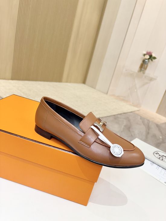 Hermes Premium Sheepskin Leather Sole Formal Casual Shoes