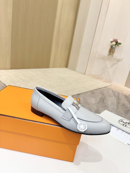 Hermes Premium Sheepskin Leather Sole Formal Casual Shoes