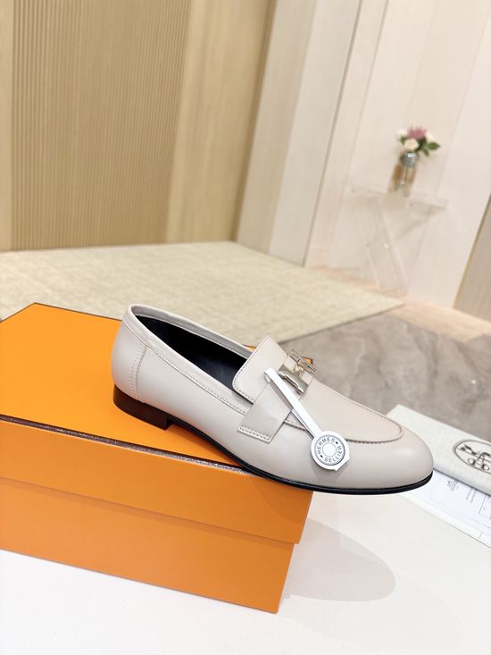 Hermes Premium Sheepskin Leather Sole Formal Casual Shoes