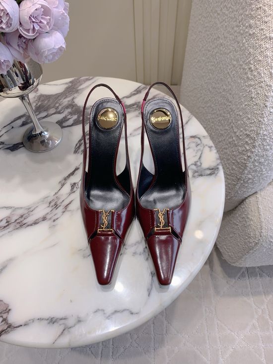 Yves Saint Laurent Pointed-Toe Open-Back High-Heeled Shoes