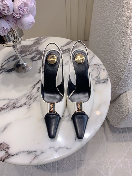 Yves Saint Laurent Pointed-Toe Open-Back High-Heeled Shoes