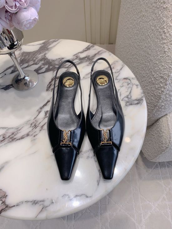 Yves Saint Laurent Pointed-Toe Open-Back High-Heeled Shoes