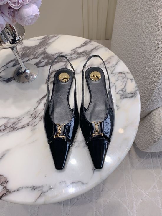 Yves Saint Laurent Pointed-Toe Open-Back High-Heeled Shoes
