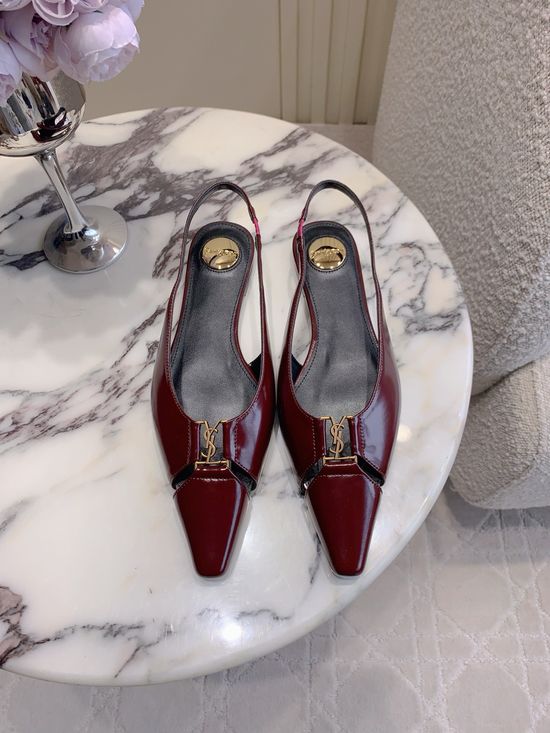 Yves Saint Laurent Pointed-Toe Open-Back High-Heeled Shoes