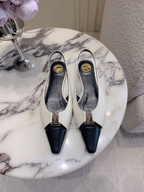 Yves Saint Laurent Pointed-Toe Open-Back High-Heeled Shoes