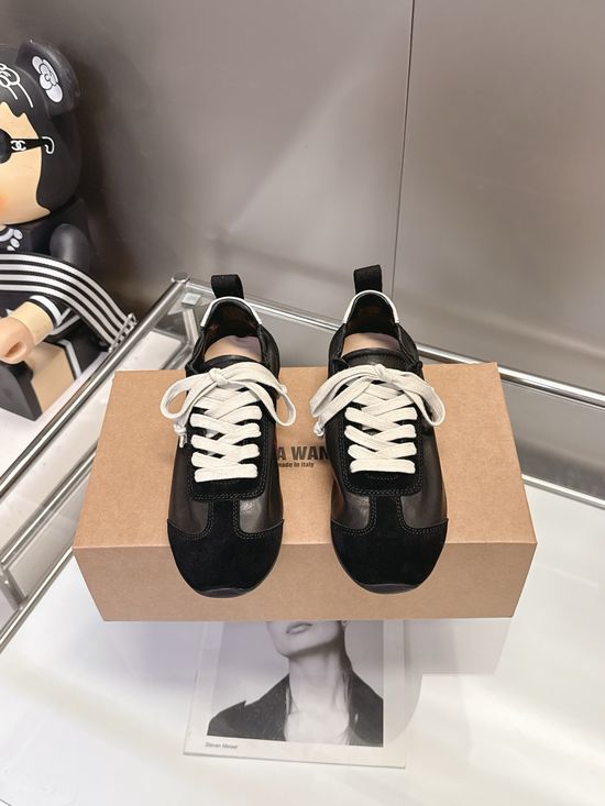 Alexander Wang Genuine Leather Suede Stitched Retro Casual Sneakers
