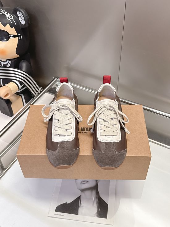 Alexander Wang Genuine Leather Suede Stitched Retro Casual Sneakers