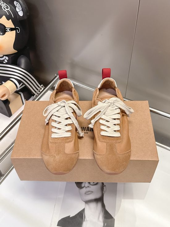 Alexander Wang Genuine Leather Suede Stitched Retro Casual Sneakers