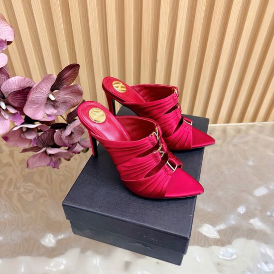 Yves Saint Laurent Elegant High-Heeled Mules with Logo Accent