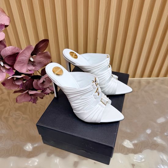 Yves Saint Laurent Elegant High-Heeled Mules with Logo Accent
