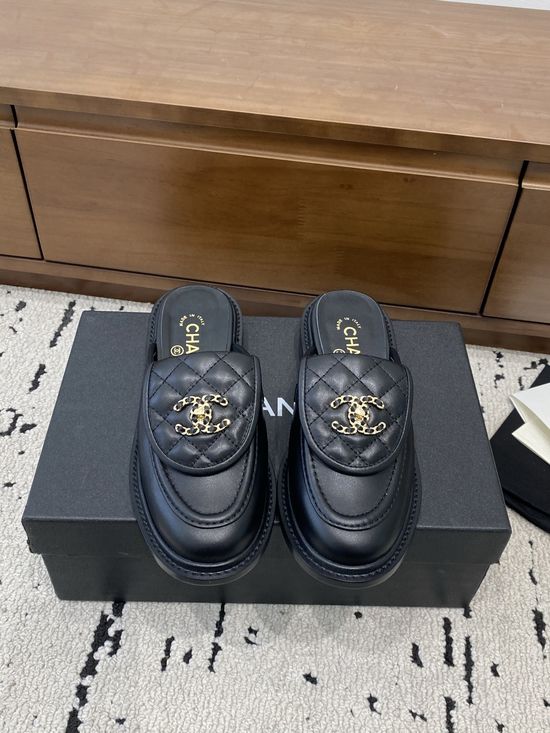 Chanel Classic Buckle Slides Premium Leather Upper Soft Lining