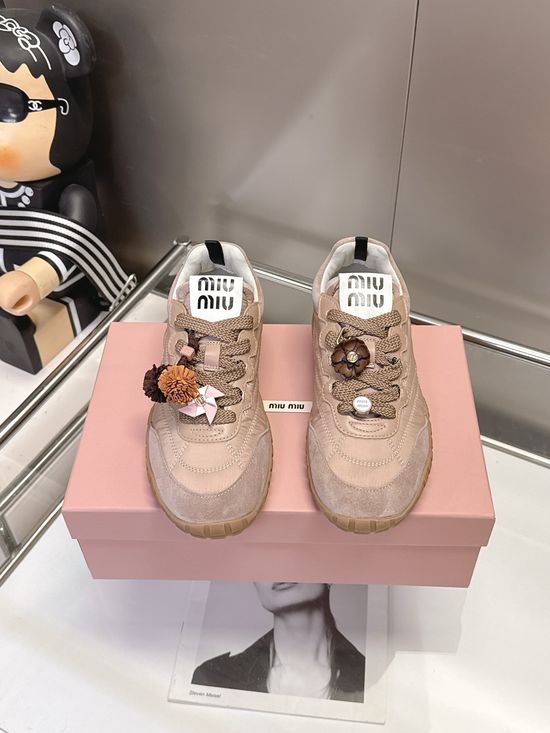 Miu Miu Thick Sole Canvas Lightweight Soft Casual Athletic Shoes