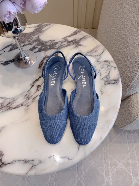 Chanel Ballet Flat Shoes Classic Denim Versatile Daily Wear