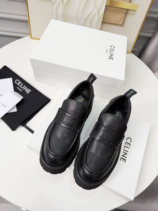 Celine Classic Retro Leather Versatile Casual Comfort Loafers
