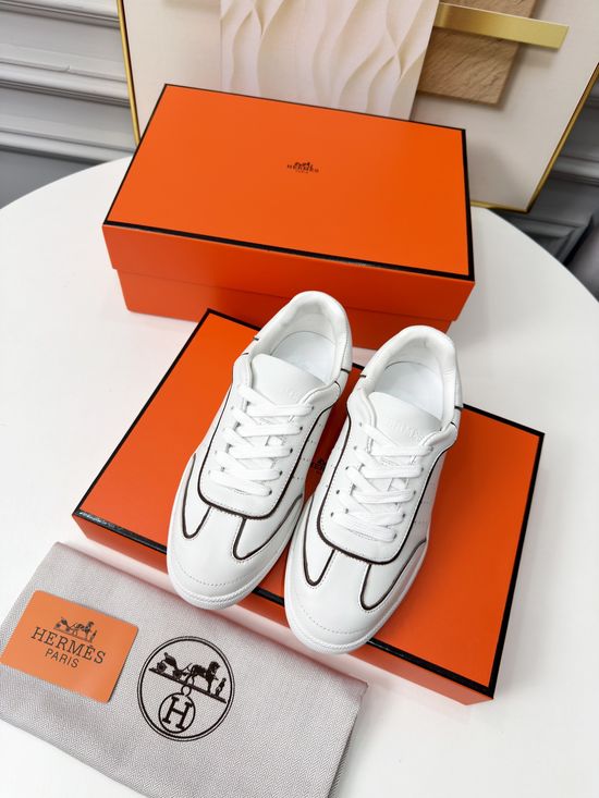 Hermes Calfskin Breathable Lightweight Casual Comfort Sneakers