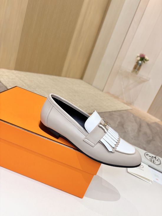 Hermes Premium Sheepskin Leather Sole Comfort Dress Shoes