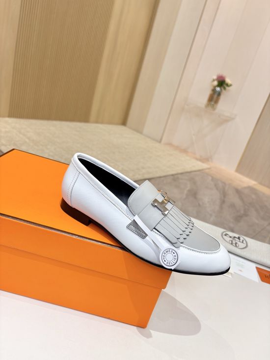 Hermes Premium Sheepskin Leather Sole Comfort Dress Shoes