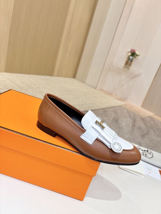 Hermes Premium Sheepskin Leather Sole Comfort Dress Shoes