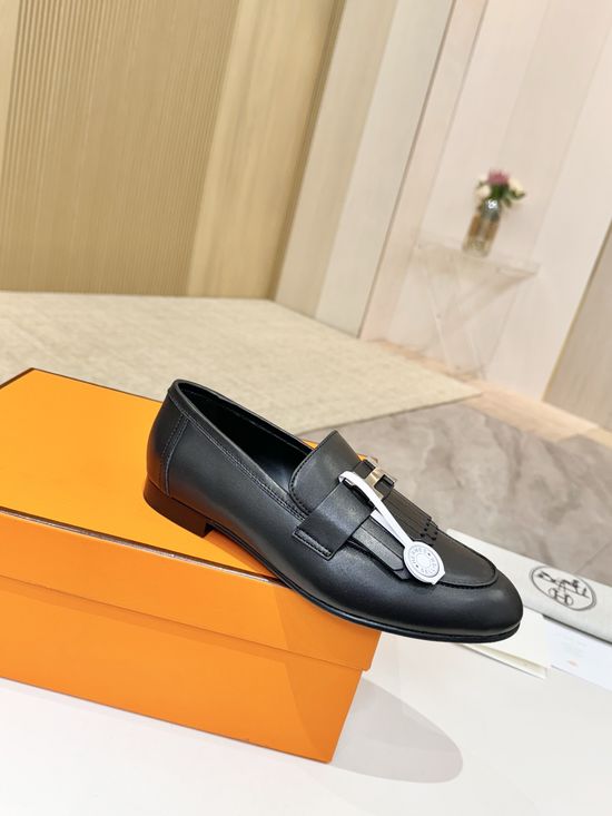 Hermes Premium Sheepskin Leather Sole Comfort Dress Shoes