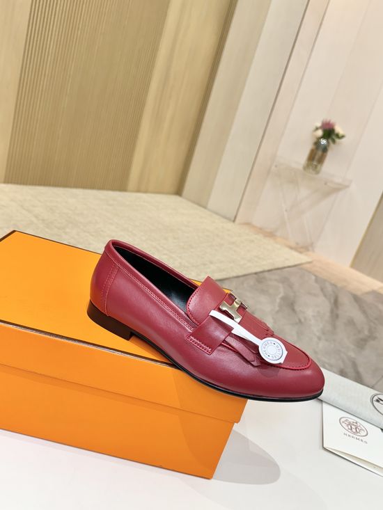 Hermes Premium Sheepskin Leather Sole Comfort Dress Shoes