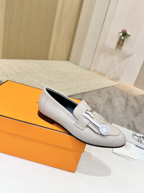 Hermes Premium Sheepskin Leather Sole Comfort Dress Shoes