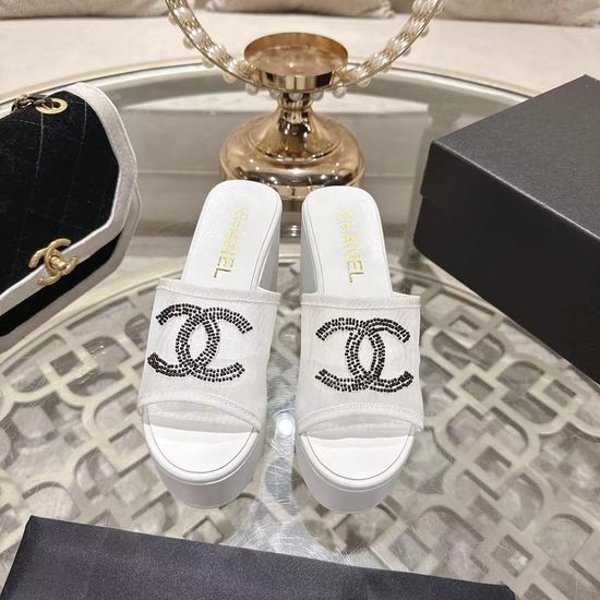 Chanel Beaded Embellished Platform Sandals Comfortable Wide Foot Friendly