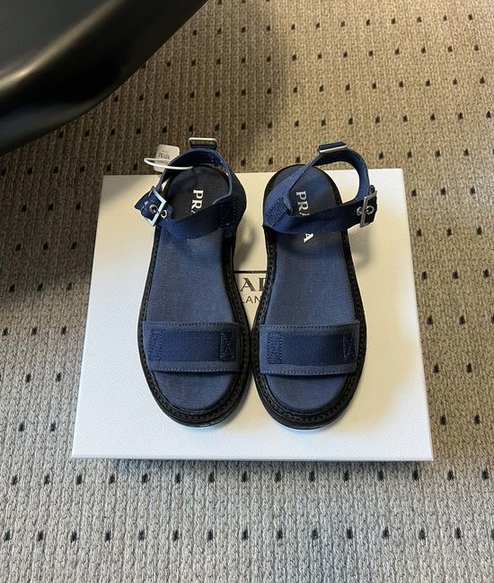 Prada Platform Webbing Sandals Comfortable Breathable All-match Daily Footwear