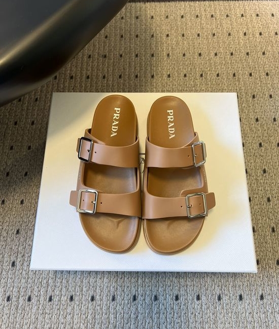 Prada Classic Double Buckle Comfortable Non-slip Casual Slides